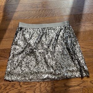 Gray/silver sequin skirt